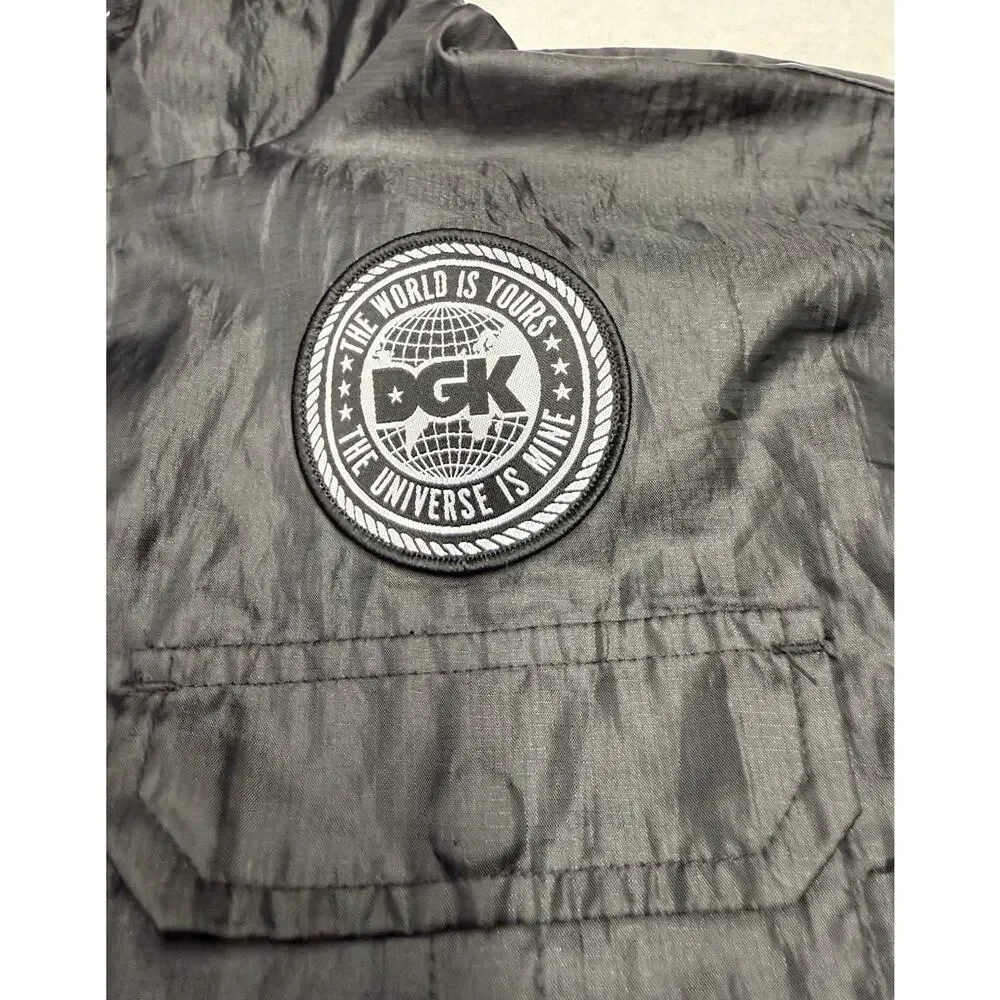 DGK "Dirty Ghetto Kids" Windbreaker Black Polyester Jacket Long Sleeve Men’s L - Picture 3 of 16
